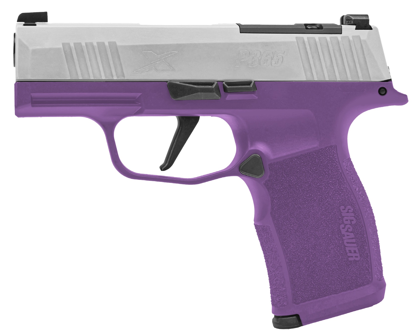 Purple and silver SIG Sauer P365 X pistol