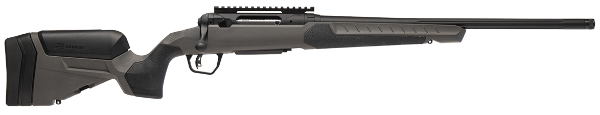 Black Savage bolt-action rifle with synthetic stock