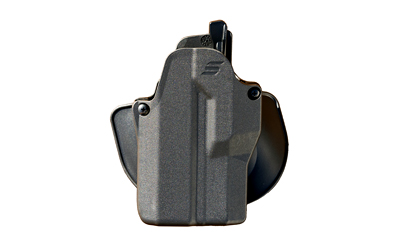 Black molded belt holster for a handgun