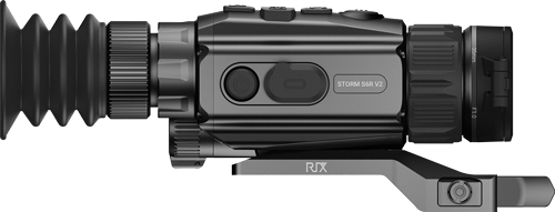 Side view of a black thermal imaging monocular