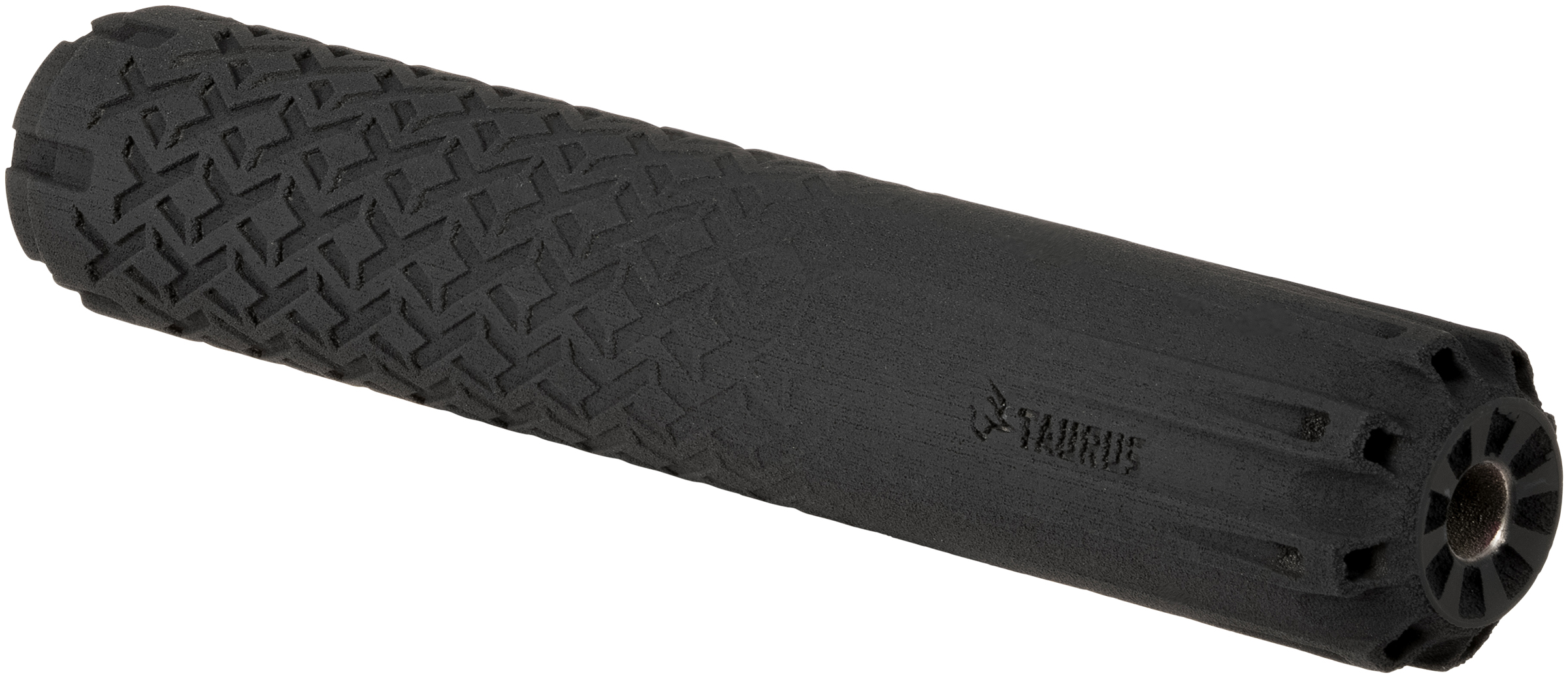 Black textured bicycle handlebar grip with locking end cap