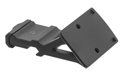 Black adjustable metal mounting bracket with flat plate