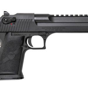 Black Magnum Research Desert Eagle semi-automatic pistol side view