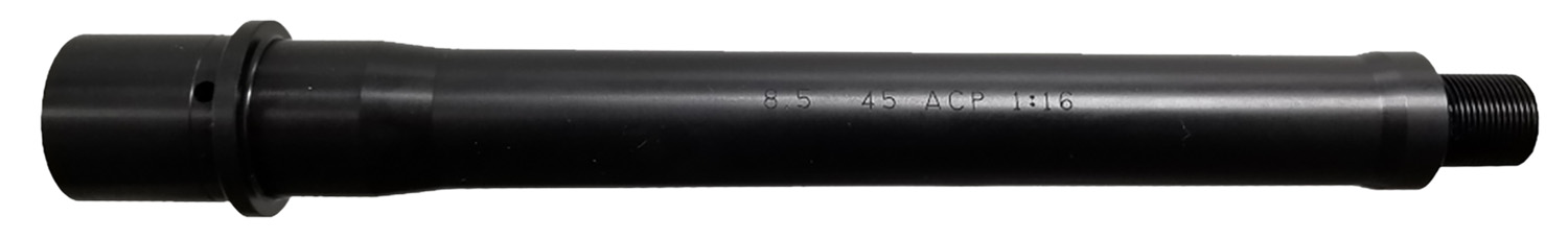 Black threaded 8.5-inch ACP 1:16 firearm barrel