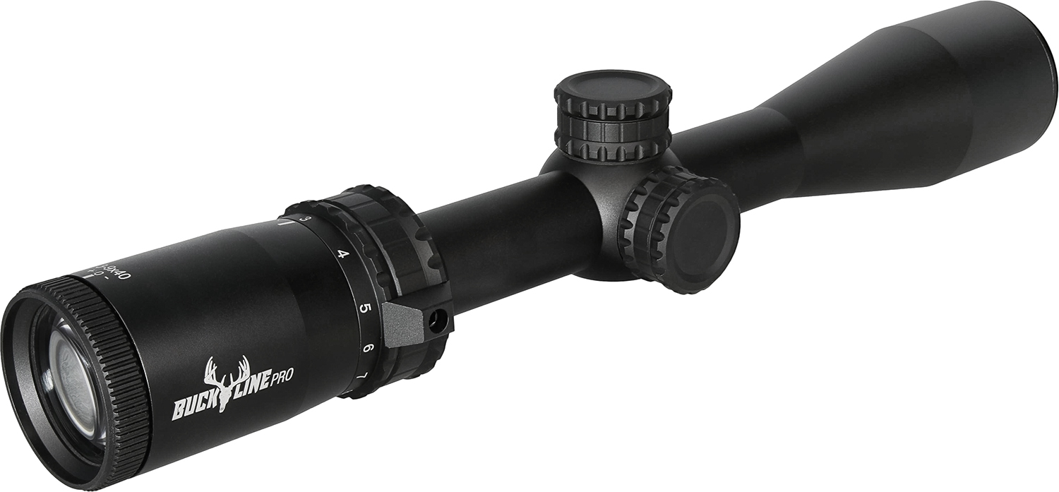 Black Buck Line Pro rifle scope on white background