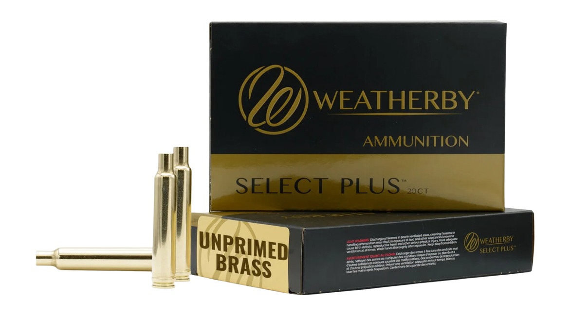 Weatherby Select Plus unprimed brass cases and packaging
