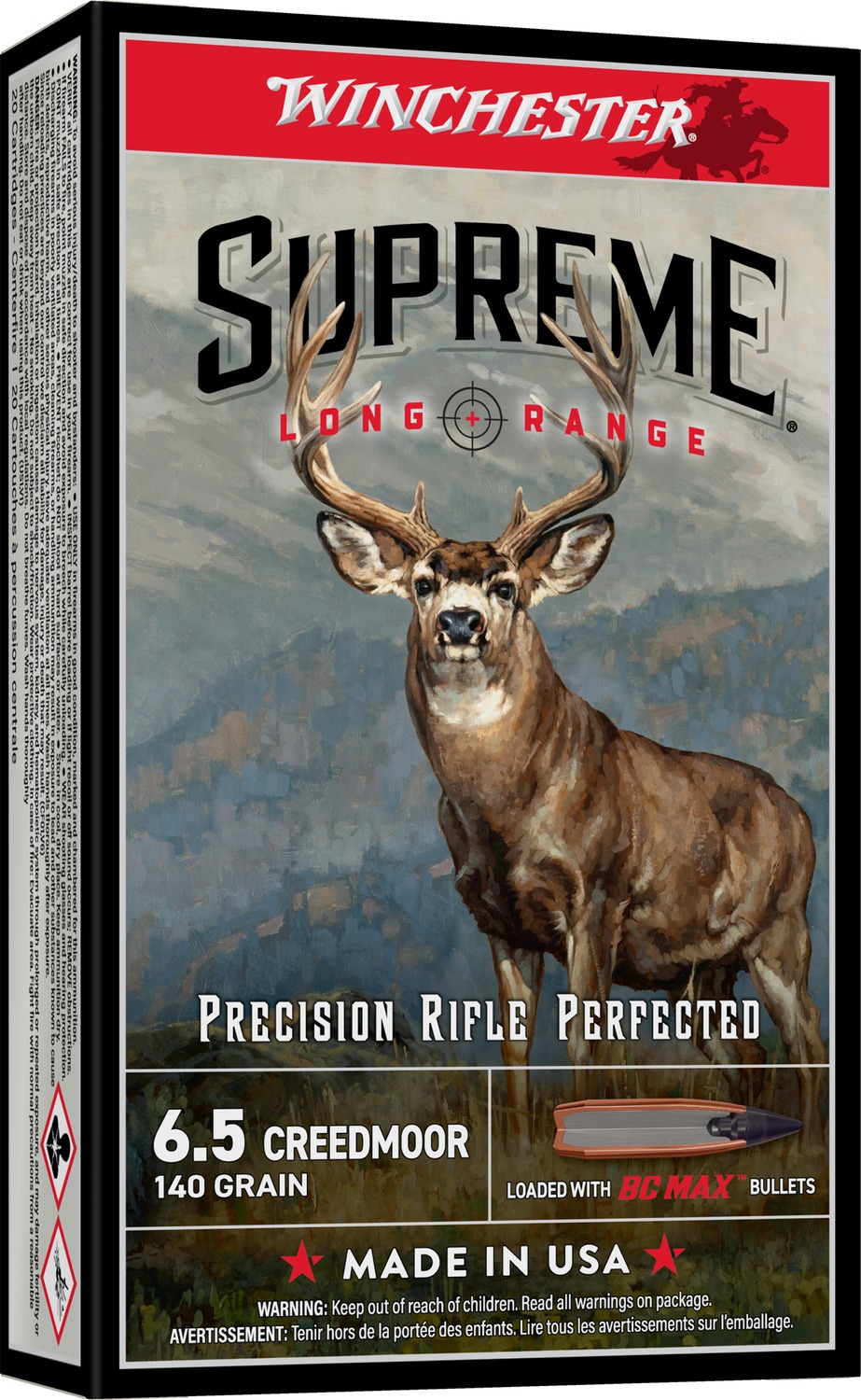 Winchester Supreme 6.5 Creedmoor 140-grain ammunition box