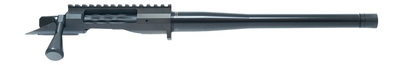 Bolt-action rifle receiver and barrel with bolt handle