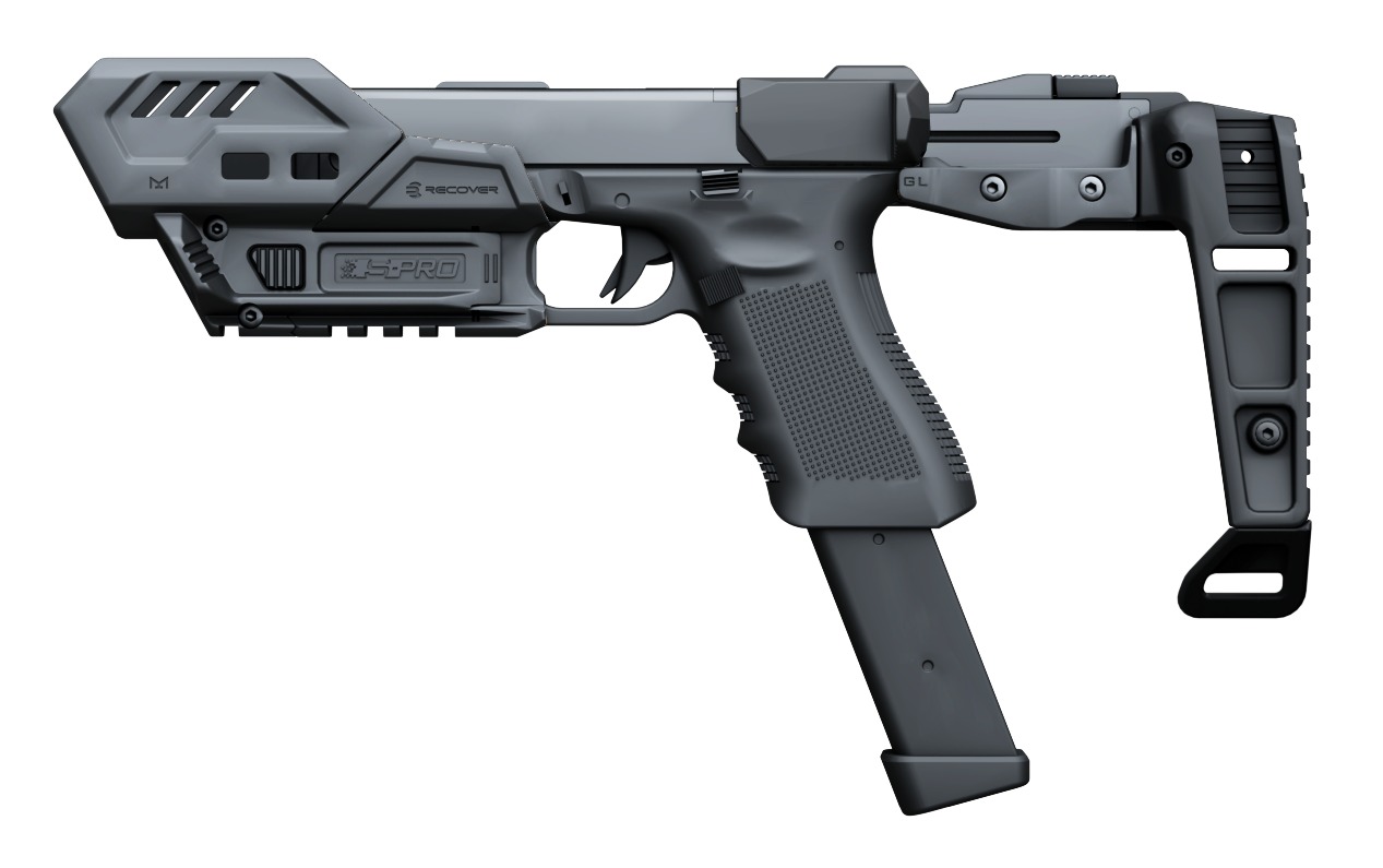 Black tactical carbine conversion kit with folding stock