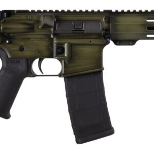 Olive green AR-style pistol with black brace