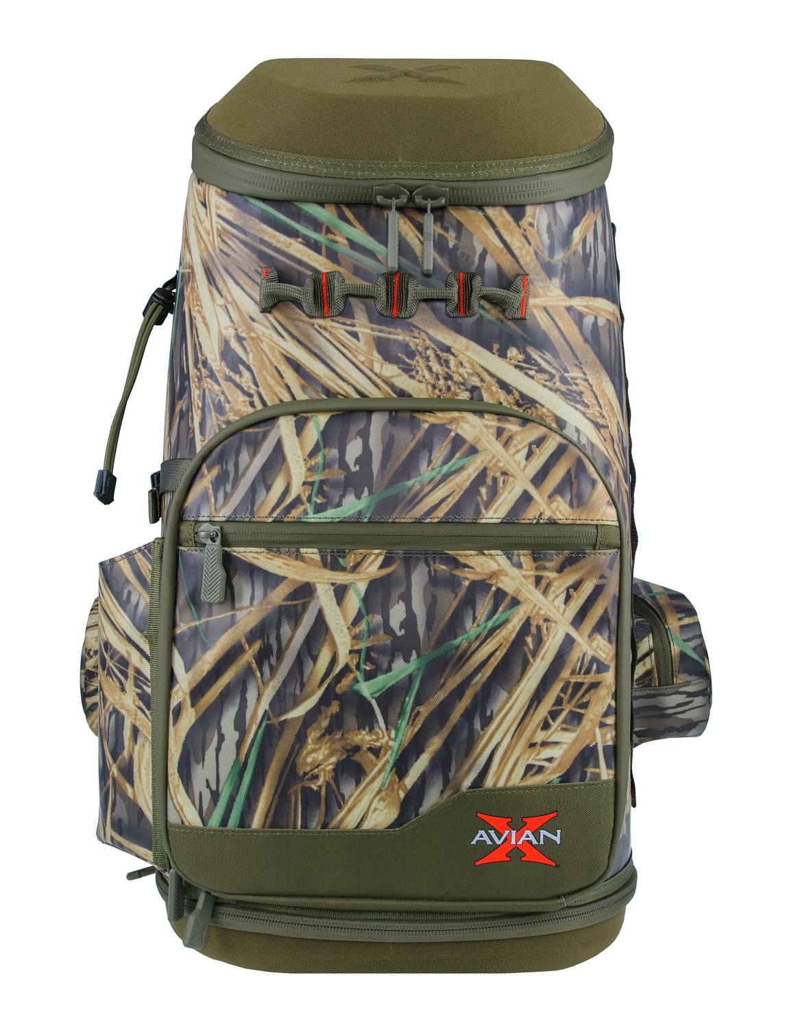Avian X camouflage backpack with multiple zippered compartments