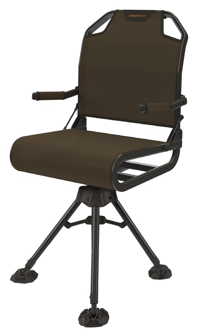 Olive swivel hunting chair with tripod base
