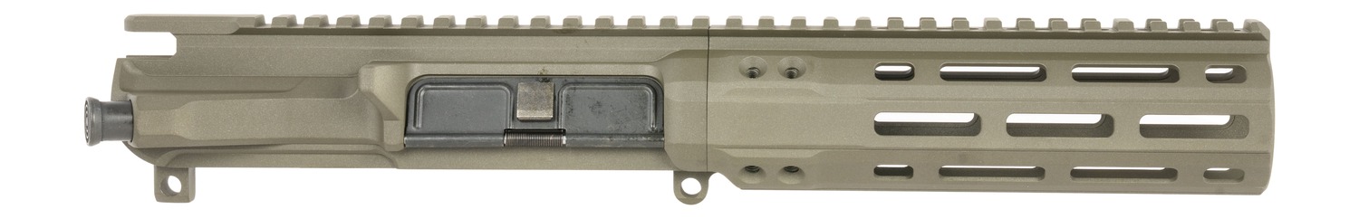 Olive drab AR-style rifle upper receiver and handguard