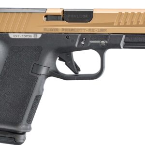 Two-tone Ruger 9mm semi-automatic pistol, side view