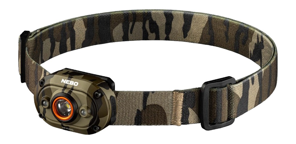 NEBO camouflage headlamp with adjustable elastic headband