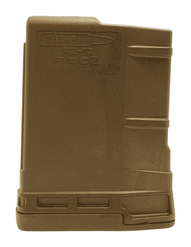 Brown 7.62x51 FAL rifle magazine