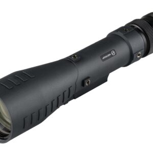 Black angled spotting scope with zoom eyepiece