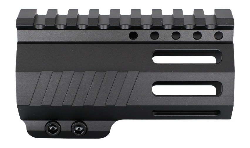 Black rifle handguard with top Picatinny rail