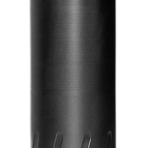 Black metal firearm muzzle brake with cylindrical body