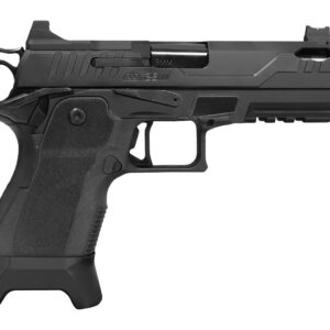 Black 9mm semi-automatic pistol in side profile