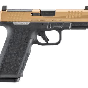 Two-tone Ruger semi-automatic pistol on white background