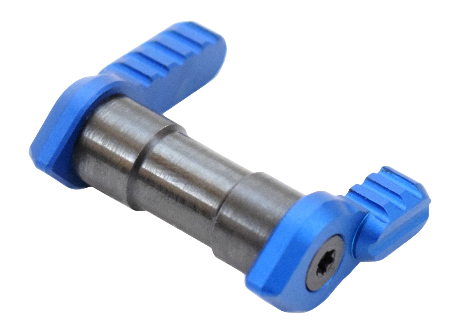 Blue locking quick-release skewer with metal axle