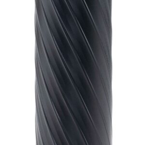 Black AINeoteric cylindrical firearm suppressor with spiral fluting