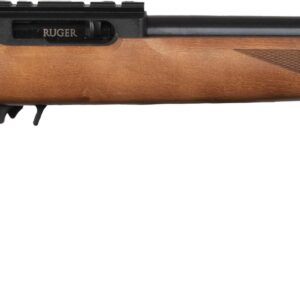 Ruger rifle with checkered wooden stock
