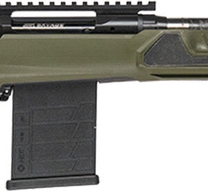 Olive green bolt-action rifle with detachable magazine