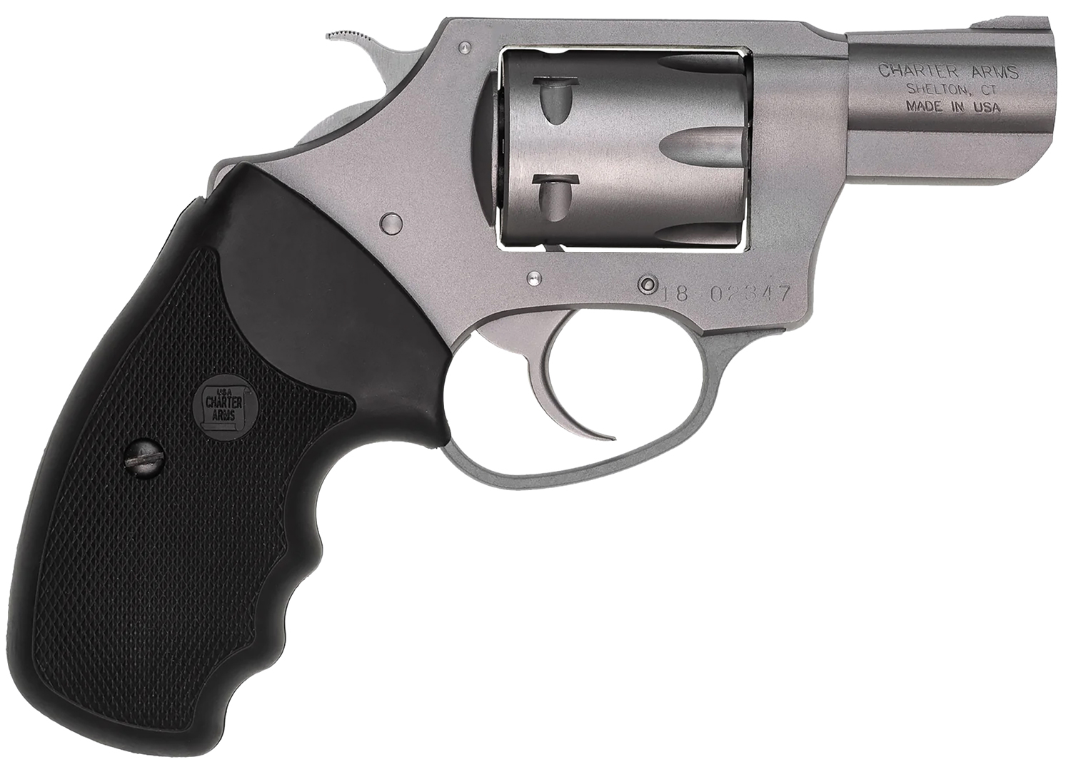 Charter Arms compact revolver with black textured grip