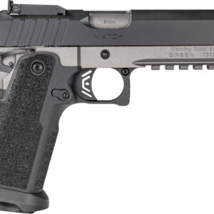 Close-up of black tactical rifle receiver and grip
