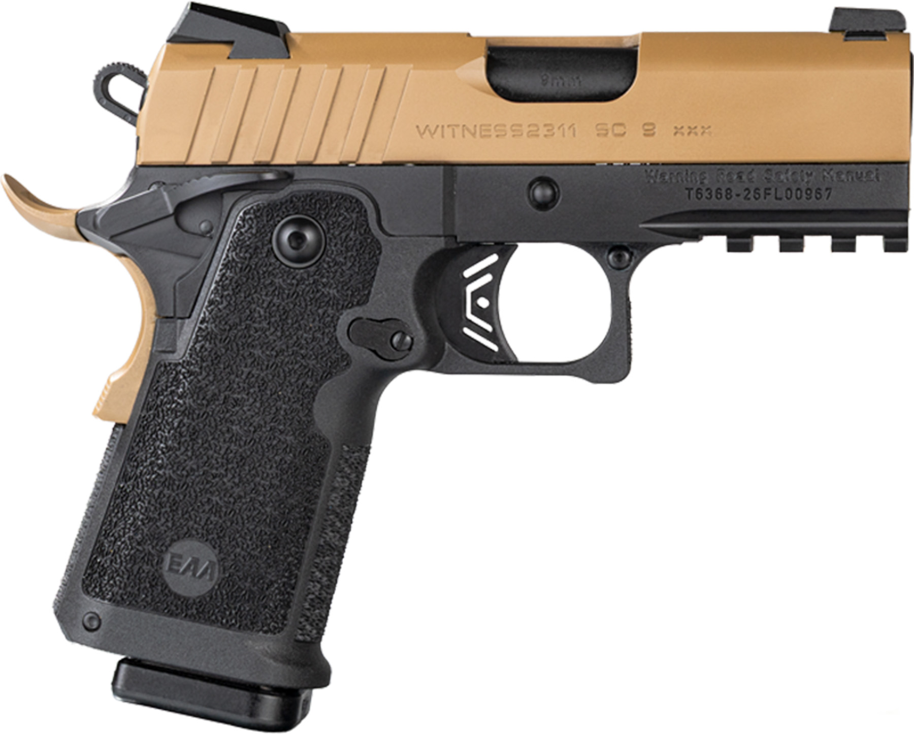 Two-tone Witness 2311 semi-automatic pistol close-up