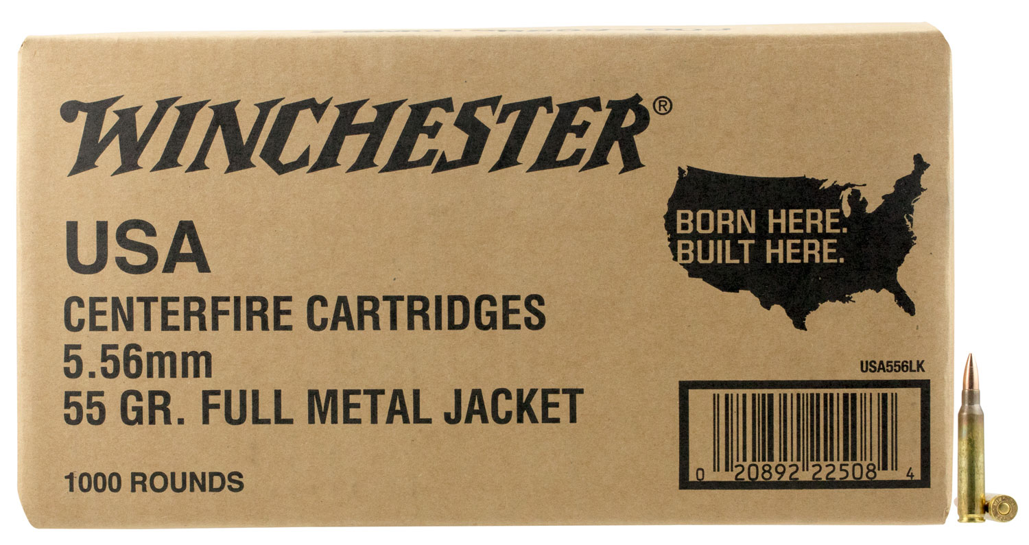 Winchester USA 5.56mm 55-grain ammunition box