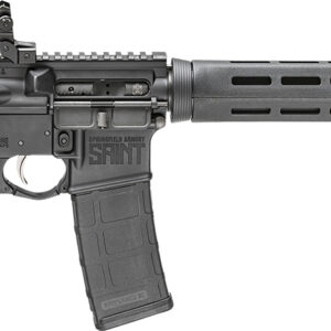 Black AR-style semi-automatic rifle on white background