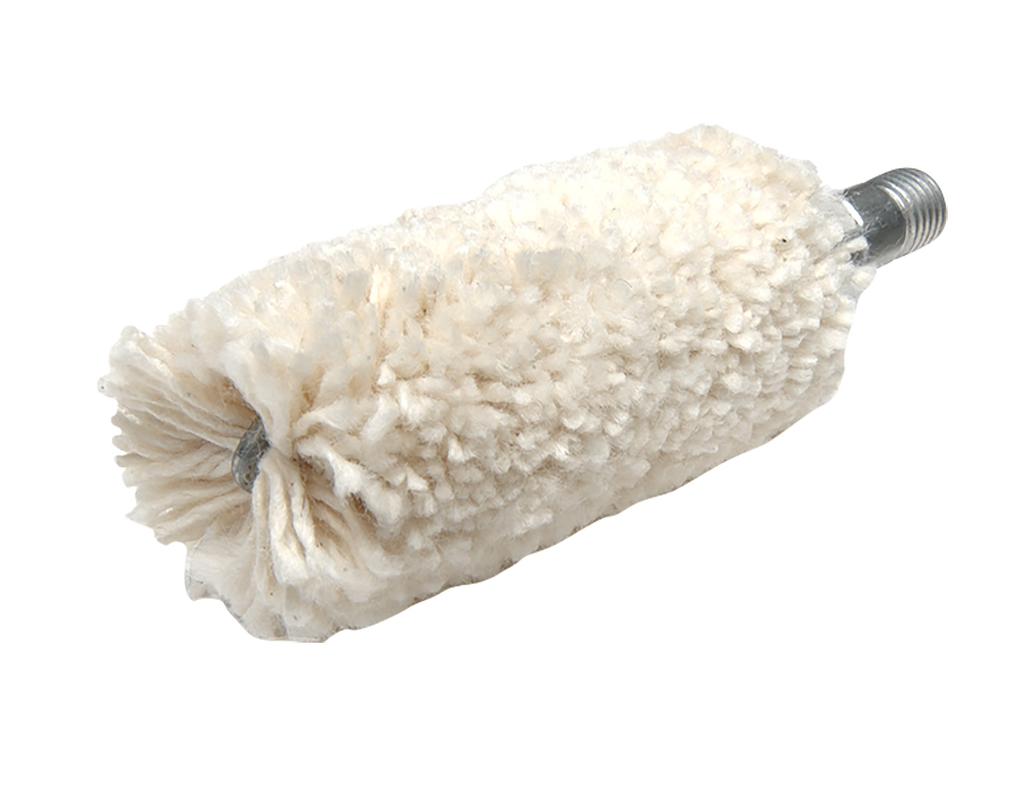 White cotton mop head with threaded metal connector