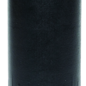 Black cylindrical plastic component with slotted base