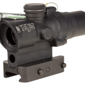 Close-up of a Trijicon ACOG rifle scope and mount