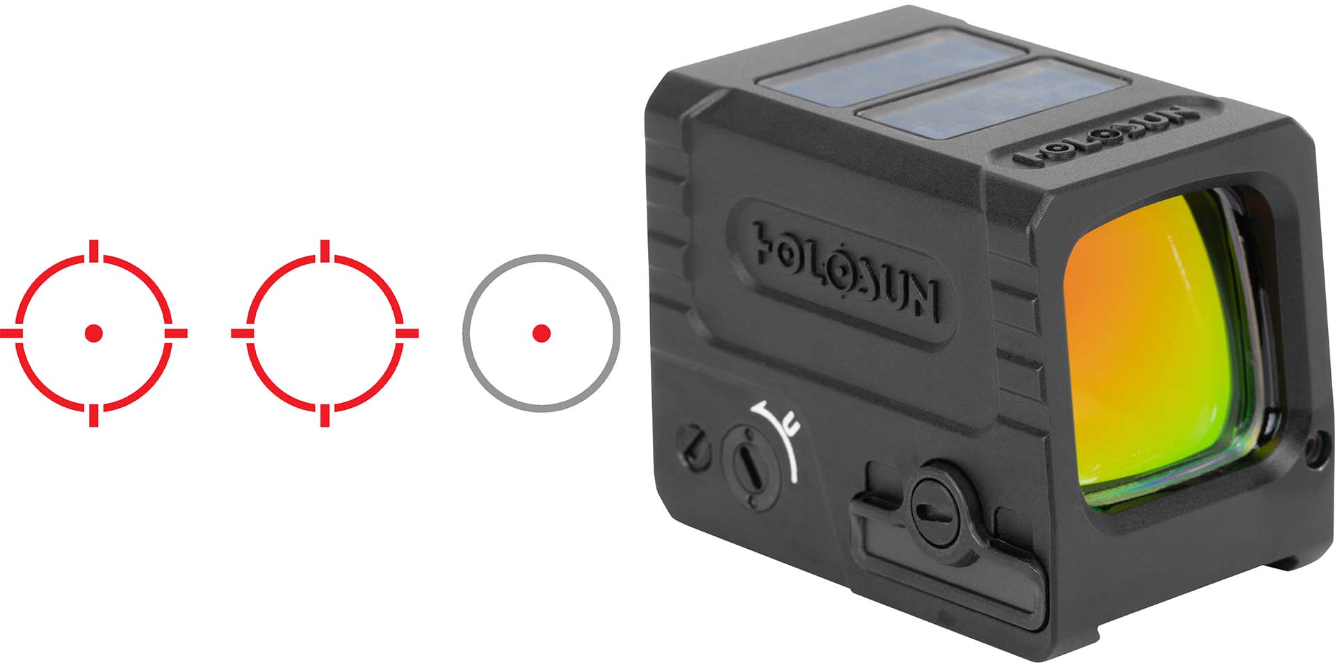 Holosun reflex sight with red reticle options