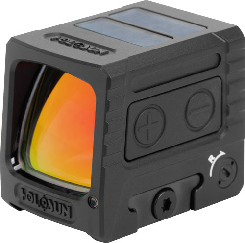 Black Holosun reflex red dot sight with amber lens