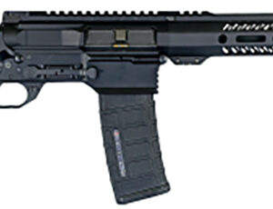 Black modern semi-automatic rifle with detachable magazine