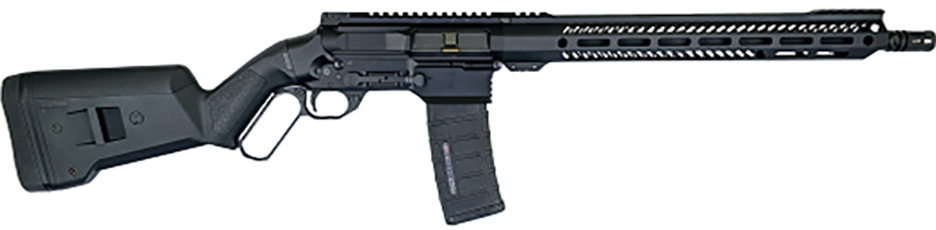 Black modern semi-automatic rifle with detachable magazine