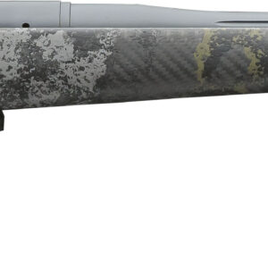 Close-up of camouflaged bolt-action rifle stock and trigger