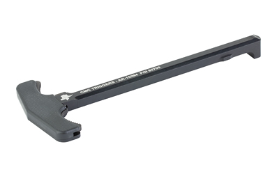 Black AR-15 charging handle with extended latch