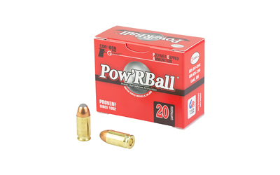Pow'RBall ammunition box with three visible cartridges
