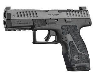 Black CZ Duti semi-automatic pistol on white background