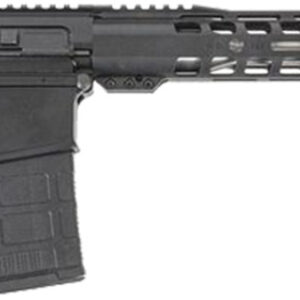 Black AR-style semi-automatic rifle with magazine