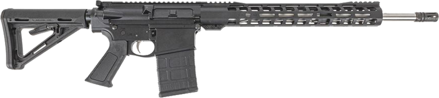 Black AR-style semi-automatic rifle on white background