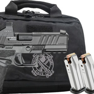 Springfield Armory 9mm pistol with bag and magazines