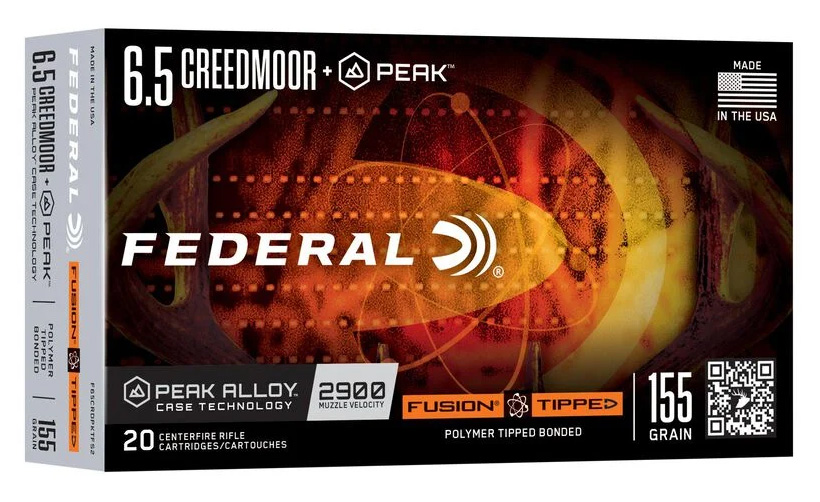 Federal 6.5 Creedmoor Fusion 155-grain rifle ammunition box