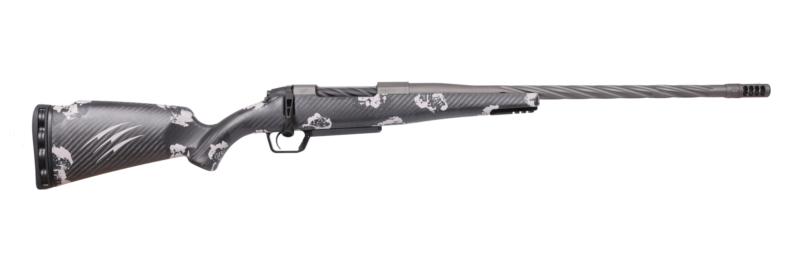 Carbon-fiber bolt-action rifle with fluted barrel